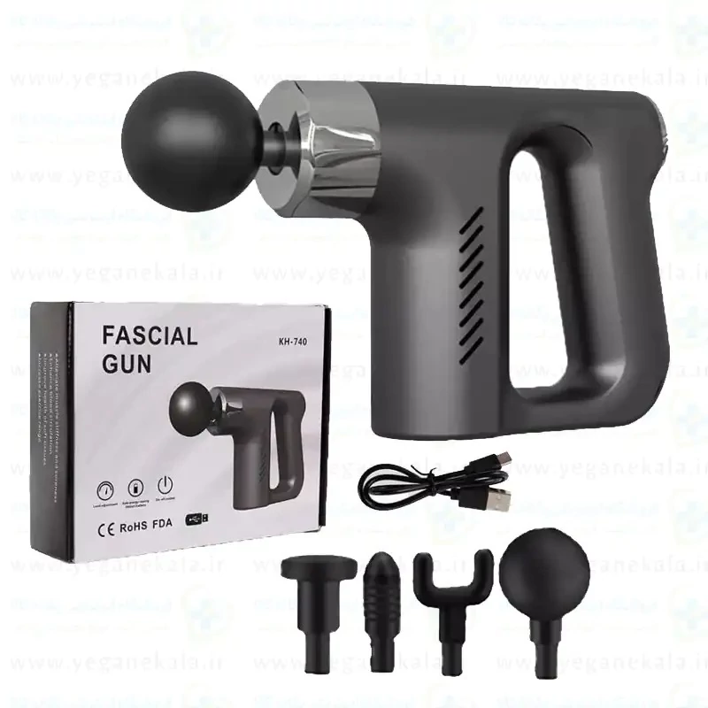ماساژور تفنگی  fascial gun مدل kh 740 با 8 ماه گارانتی