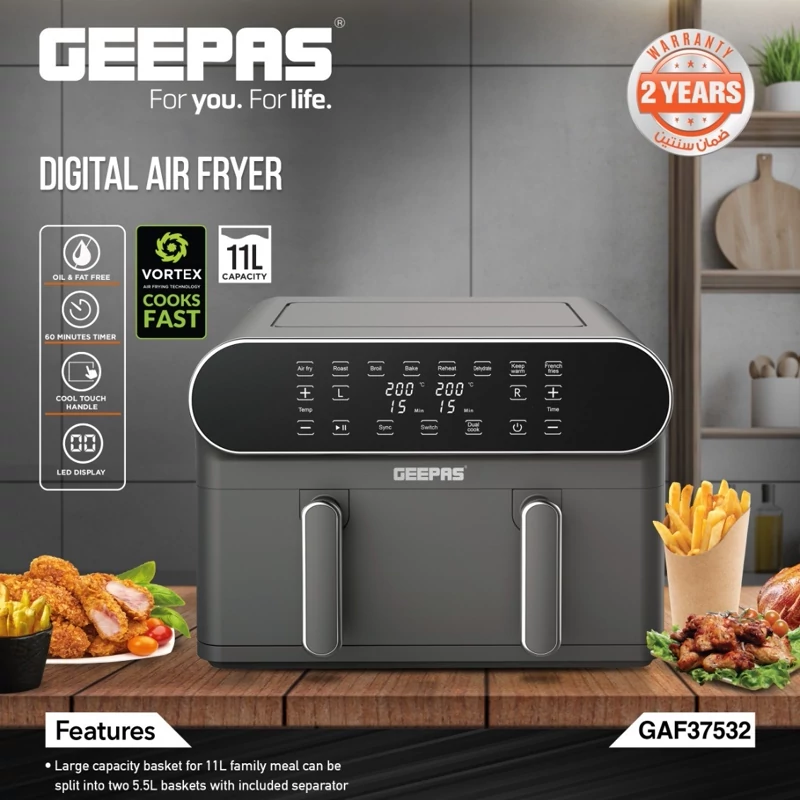 سرخ کن دوقلو جیپاس 11لیتری بدونه روغن